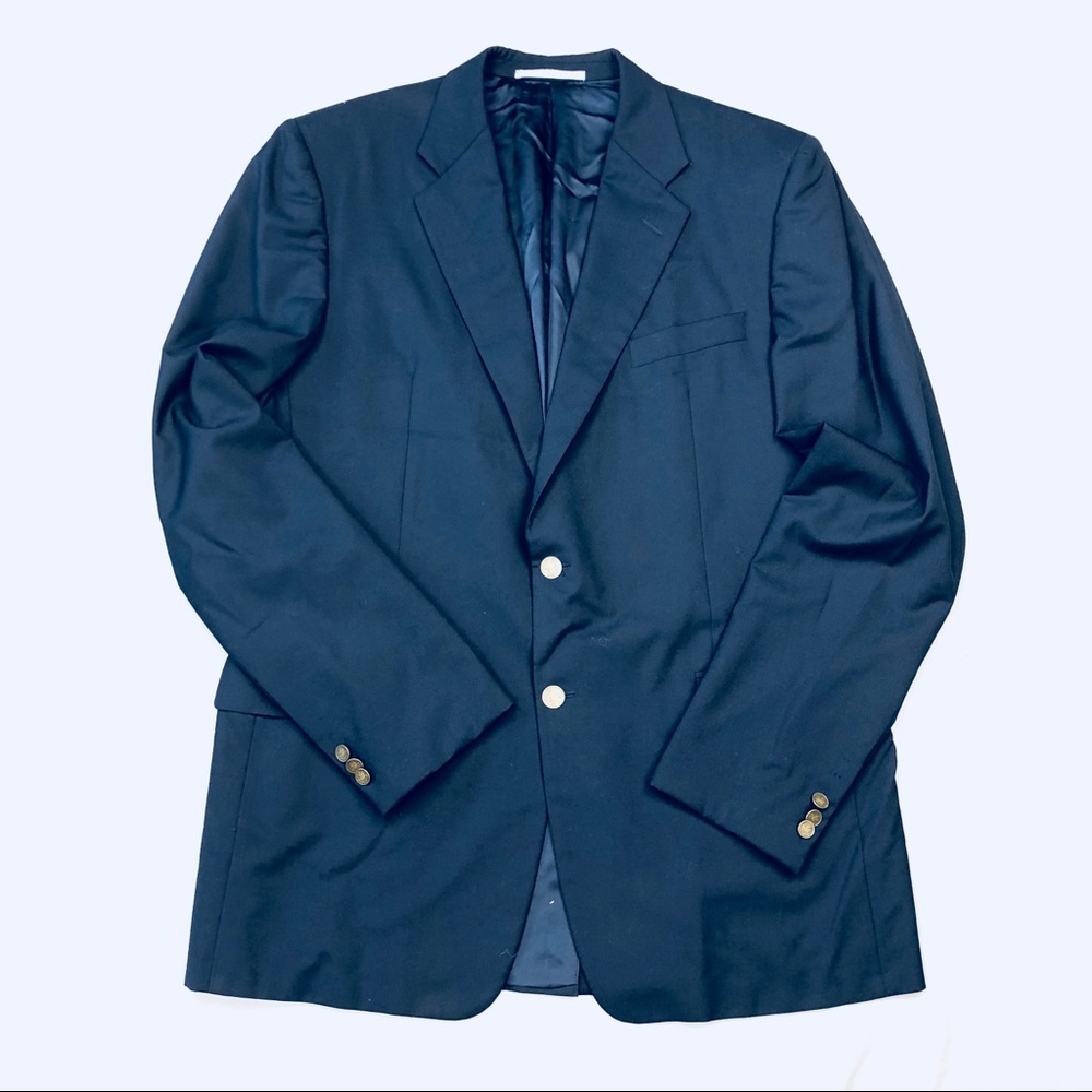 HICKEY FREEMAN MENS 100% WOOL NAVY BLAZER 44L